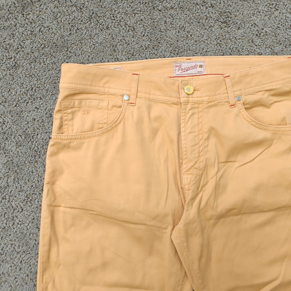 MARCO PESCAROLO Mens Pants 35 Peach Cotton Silk Quiet Luxury - Picture 5 of 16